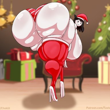 christmas, jaiden animations, jaidens mom, tasteofchoklit, 1girls, ass, big ass, female, huge ass, santa costume, solo, solo female, tagme