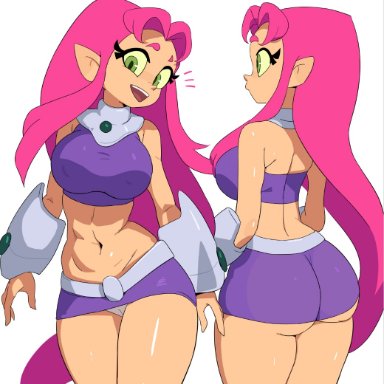 cartoon network, dc, dc comics, teen titans, teen titans go, koriand'r, starfire, tamaranean, yuta agc, 1girls, alien, alien girl, alien humanoid, ass, breasts