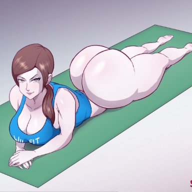 wii fit, wii fit trainer, wii fit trainer (female), 5tarex, 1girls, ass, big ass, big breasts, big butt, bottomless, breasts, bubble ass, bubble butt, dumptruck ass, dumptruck butt