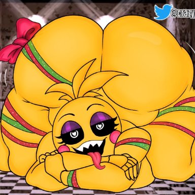 christmas, five nights at freddy's, toy chica (fnaf), crazypearl, ass bigger than head, ass focus, big breasts, casual, casual nudity, female, female only, huge ass, nude, pov, robot