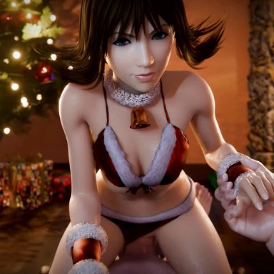 christmas, final fantasy, final fantasy viii, selphie tilmitt, initial a, cowgirl position, looking at viewer, pov, vaginal penetration, 3d, animated, tagme, video