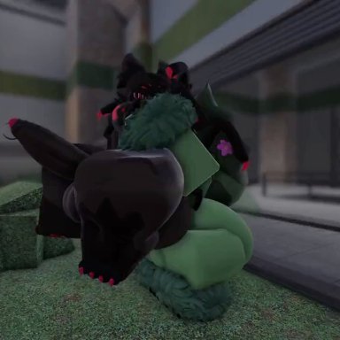 kaiju paradise, roblox, avewagetrashuwu, 2boys, anal, anthro, balls, big ass, big penis, duo, gay, sex, animated, sound, tagme