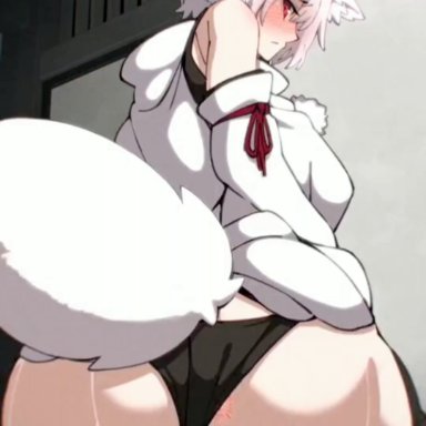 touhou, inubashiri momiji, momiji inubashiri, buckethead ero, big breasts, clothed, clothed sex, clothing, cum, cum in pussy, cum inside, fox, fox ears, fox girl, fox tail