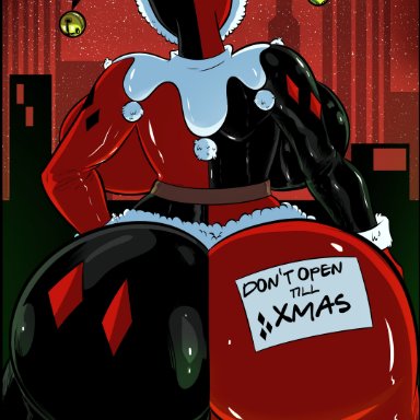 batman (series), christmas, dc, dc comics, holidays, harleen quinzel, harley quinn, harley quinn (classic), ameizing lewds, 1girls, big ass, big breasts, big butt, big thighs, breasts