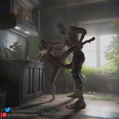 naughty dog, the last of us, the last of us 2, ellie (the last of us), 3eedeebee, 1girls, 1monster, anal, anal insertion, anal sex, anal stretching, ass grip, balls, balls deep, barefoot