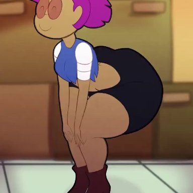 cartoon network, ok k.o.! let's be heroes, enid, n-kosi, 1girls, ass clapping, boots, bottom heavy, bubble butt, clothed, clothed female, curvaceous, dumptruck ass, fat ass teen, female