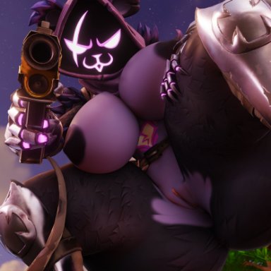 fortnite, raven team leader, geodat64, anthro, ass, big ass, big breasts, big thighs, breasts, female, female only, fur, furry, gigantic ass, gigantic thighs