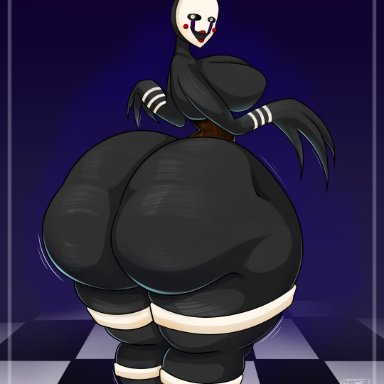 five nights at freddy's, marionette (fnaf), puppet (fnaf), mrcoco, ass bigger than head, ass focus, backboob, big ass, big breasts, casual, casual nudity, dumptruck ass, female, female only, huge ass