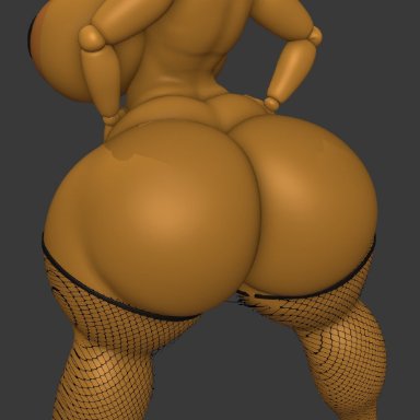 five nights at freddy's, five nights at freddy's 2, scottgames, toy chica (fnaf), cyanu, animatronic, anthro, areola, areolae, ass bigger than head, ass focus, avian, backboob, bedroom eyes, bird