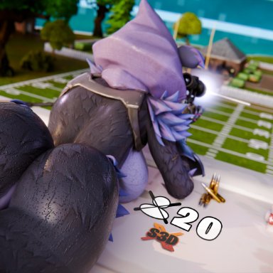 epic games, fortnite, raven team leader, shachath3d, ass, bear, big ass, big butt, bodily fluids, breasts, cloak, clothing, female, glistening, glistening body