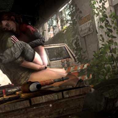 the last of us, ellie (the last of us), joel miller, rapetacular, age difference, bouncing, fully clothed, pants down, penetration, riding, teenager, vagina, vaginal penetration, vaginal sex, wholesome