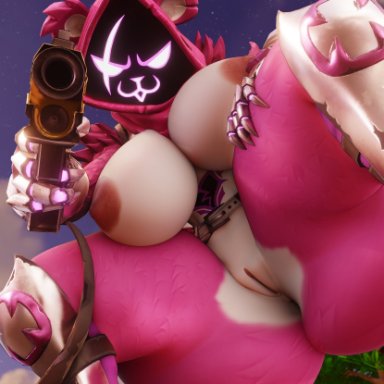 fortnite, raven team leader, geodat64, anthro, ass, big ass, big breasts, big thighs, breasts, brown butthole, butthole, female, female only, fur, furry