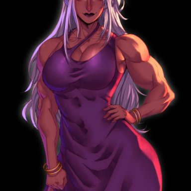 my hero academia, miruko, rumi usagiyama, az ciam, big breasts, breasts, bunny ears, bunny girl, dark skin, dark-skinned female, dress, fit, fit female, muscular, muscular female