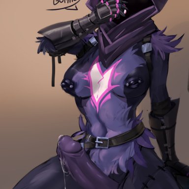 epic games, fortnite, raven team leader, chilldog, 1futa, anthro, armor, avian, balls, bear, bird, bodily fluids, breasts, corvid, corvus (genus)