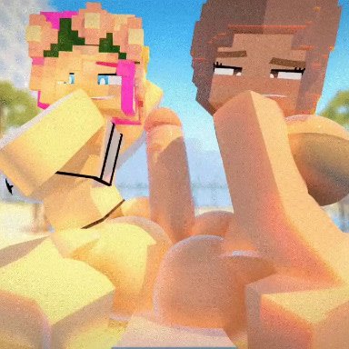 minecraft, skyler quinn, vanessa mcloy, cuteskyler, 2girls, assjob, big ass, big breasts, boob window, buttjob, casual, casual nudity, double buttjob, female, hot dogging