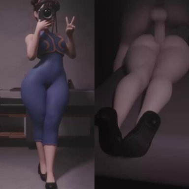 fortnite, chun-li, kittyyevil, anal, ass, big ass, feet, high heels, thick thighs, v, animated, sound, tagme, video