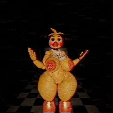five nights at freddy's, toy chica (fnaf), alphasoup, camera view, casual, casual nudity, female, female only, huge ass, huge breasts, nipple piercing, nude, piercing, piercings, pov