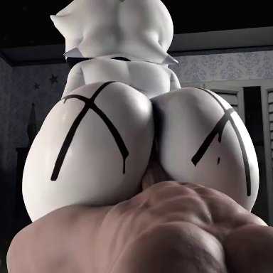 fazclaire's nightclub, five nights at freddy's, fredina's nightclub, marie (cally3d), marionette (fnaf), puppet (fnaf), babymoonart, animatronic, huge ass, huge breasts, human on humanoid, pale-skinned female, plap, riding penis, vaginal penetration