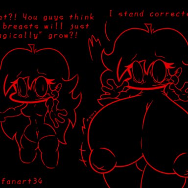 friday night funkin, friday night funkin mod, marios madness, girlfriend (friday night funkin), fnfanart34, 1girls, areolae, black and red, breast expansion, breasts, expansion, female, female only, huge breasts, nipples