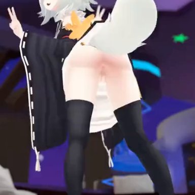 filian, burstingseas, no panties, shaking ass, shaking butt, skirt, 3d, animated, cropped, tagme, video, virtual youtuber, vtuber