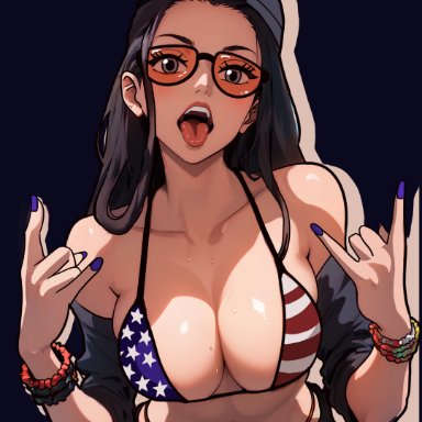 grand theft auto, grand theft auto vi, one piece, mud girl (gta) (cosplay), nico robin, redpostit101, breasts, cosplay, female, female only, looking at viewer, open mouth, solo, sunglasses, tinted eyewear