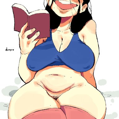 one piece, shounen jump, nico robin, dumpiwumpi (artist), big ass, big breasts, black hair, blush, smiling, thick thighs