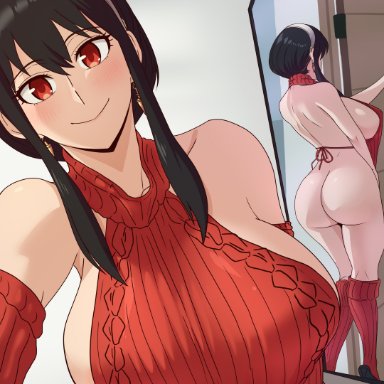 spy x family, yor briar, yor forger, artist request, 1girls, ass, black hair, breasts, dat ass, female, huge ass, huge breasts, light skin, light-skinned female, long hair