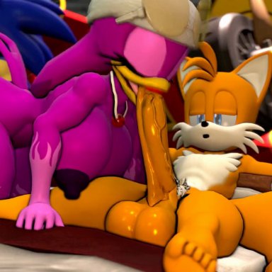 sega, sonic (series), sonic riders, sonic the hedgehog (series), amy rose, jet the hawk, miles prower, sonic the hedgehog, tails, tails the fox, wave the swallow, sarahdellen, bed, big ass, big balls