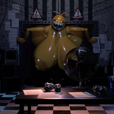 five nights at freddy's, five nights at freddy's 2, scottgames, lovetaste chica, toy chica (cyanu), toy chica (fnaf), toy chica (love taste), zeesfm, 3girls, animatronic, anthro, areola, areolae, ass, ass bigger than head