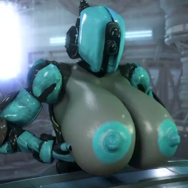 fallout, fallout 4, ada (fallout), assaultron, almightypatty, breast drop, breast squish, breasts out, grabbing, holding breasts, holding breasts up, humanoid robot, plap, robot, robot girl