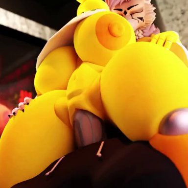 five nights at freddy's, chica (fnaf), xazter3d, anthro, anthro on anthro, bulge, furry, vaginal penetration, animated, sound, tagme, video