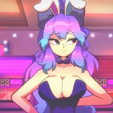 cottontail (vtuber), cottontailva, diives, anus, arcade machine, breasts, bunnysuit, casino, casual, clothing, dildo, electronics, female, female only, human