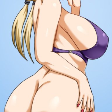 naruto, naruto (series), naruto shippuden, tsunade, pinkpawg, 1girls, bare ass, bare back, bare breasts, bare shoulders, big ass, big breasts, bikini, bikini top, bikini top only