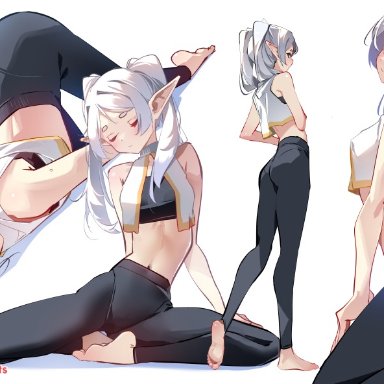 sousou no frieren, fern (sousou no frieren), frieren, sydus, athletic wear, big ass, big breasts, breasts, bubble butt, gym clothes, huge ass, thick thighs, wide hips, yoga pants