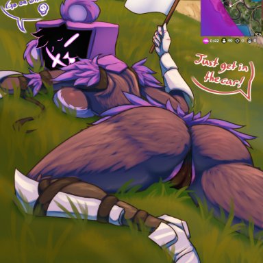 epic games, fortnite, raven team leader, carbonfloof, 5 fingers, anthro, armwear, ass, bear, big breasts, breasts, brown body, brown fur, camel toe, clothing