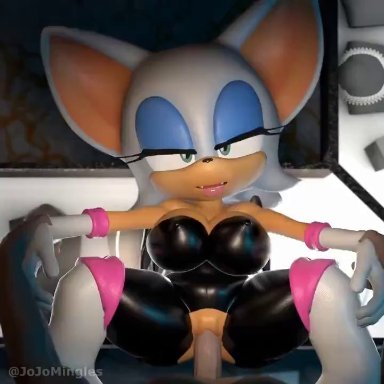 sonic (series), sonic the hedgehog (series), mobian (species), rouge the bat, jellyfishjubilee, jojomingles, 1boy, 1girls, anthro, ass, balls, bat, bat ears, bat wings, big ass