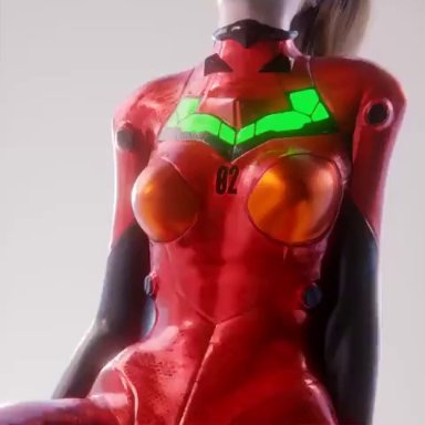 neon genesis evangelion, overwatch, asuka langley sohryu (cosplay), d.va, moonroomoom, bodysuit, brown hair, cheek markings, cosplay, dildo, dildo in pussy, dildo sitting, eyes closed, female, female only