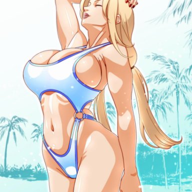 naruto, naruto (series), naruto shippuden, senju tsunade, tsunade, tsunade (naruto), saburo des, 1girls, arm up, arms behind head, ass, big ass, big butt, blonde hair, busty