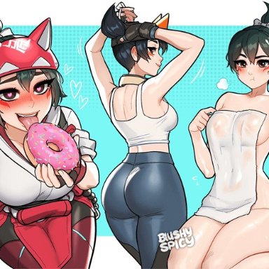 overwatch, overwatch 2, blushypixy, breasts, butt, donut, female, female only, only female, repost