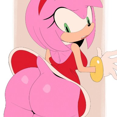 sonic (series), sonic the hedgehog (series), amy rose, mobian (species), a name for me, hereapathy, ass, ass focus, big ass, big breasts, big butt, bubble ass, bubble butt, butt focus, clothing