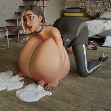 fortnite, fortnite: battle royale, antonia (fortnite), ctgiantess, 1girls, ahe gao, breast expansion, breast squish, female, huge ass, huge breasts, huge nipples, hyper breasts, hyper lactation, lactating