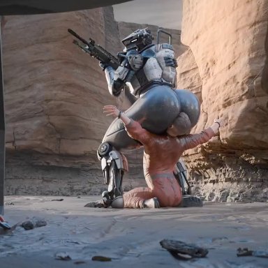 titanfall, spectre (titanfall), chittercg, deepspacebug, android, big ass, big butt, bouncing ass, bubble ass, bubble butt, facesitting, firearm, gay, gun, huge ass