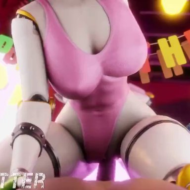 five nights at freddy's, glamrock chica (fnaf), wigfritter, anthro, ass, athletic female, big breasts, big thighs, breasts, cowgirl position, female, fur, furry, huge ass, huge thighs