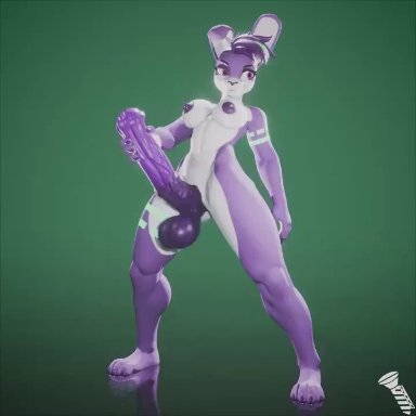 screwingwithsfm, 1futa, anthro, anthro only, areolae, balls, big balls, big breasts, big testicles, bouncing balls, bouncing breasts, breasts, completely nude, equine penis, erection