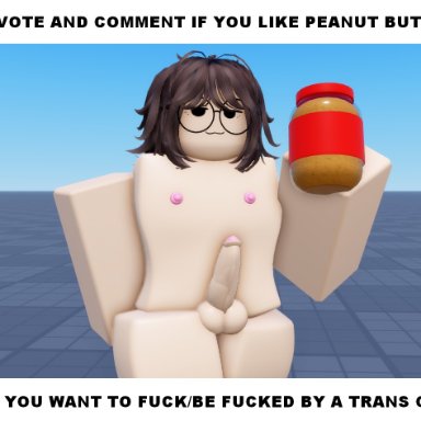 roblox, robloxian, siouxsie, cock, dick, dickgirl, futa only, futanari, glasses, glasses only, holding object, naked, naked futanari, penis, transgender