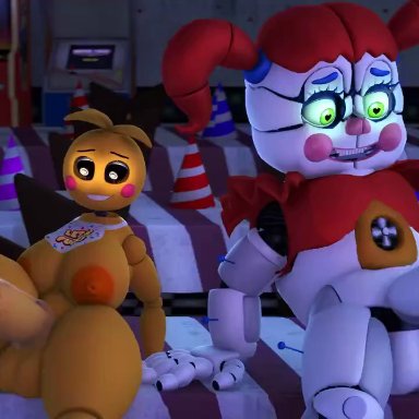 five nights at freddy's, baby (fnafsl), chica (fnaf), circus baby, circus baby (fnaf), lovetaste chica, toy chica (fnaf), countersfm, 2futas, ahe gao, animatronic, balls, big ass, big breasts, big penis