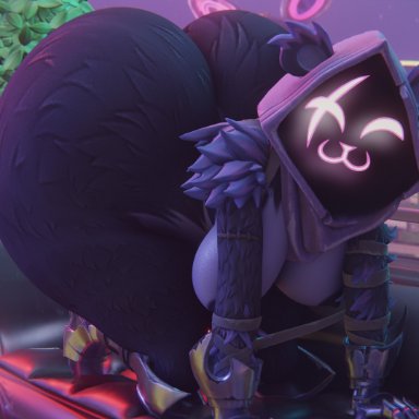 epic games, fortnite, raven team leader, snippwapp, 1girls, all fours, animal humanoid, anthro, areola, armor, ass, ass focus, ass up, bear, big ass