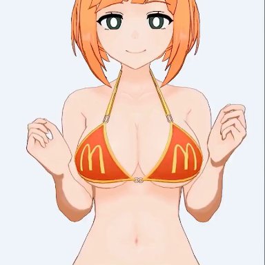 yoru mac, yuukis, bare arms, bare legs, bare midriff, bare shoulders, bare thighs, belly button, big breasts, bikini, bikini bottom, bikini top, bouncing boobs, bouncing breasts, busty