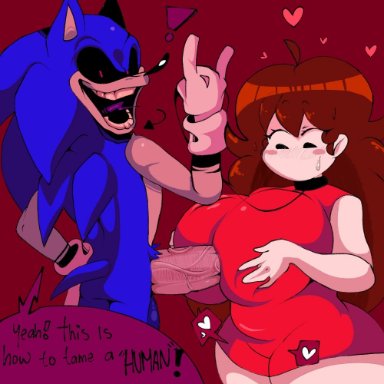 friday night funkin, friday night funkin mod, sonic.exe (series), girlfriend (friday night funkin), sonic.exe, sonic.exe (character), alokrenacido, bify, cheating, cheating girlfriend, clothed, clothed female, clothed female nude male, clothed paizuri, clothing