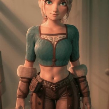 dreamworks, how to train your dragon, patreon, astrid hofferson, dinixdream, 1girls, areola, areolae, blonde hair, blue eyes, boobs, breast, breasts, breasts out, cartoony